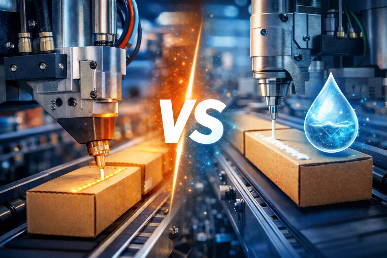 تفاوت چسب‌های هات‌ملت و پایه آب؛ کدام گزینه برای صنعت شما مناسب‌تر است؟